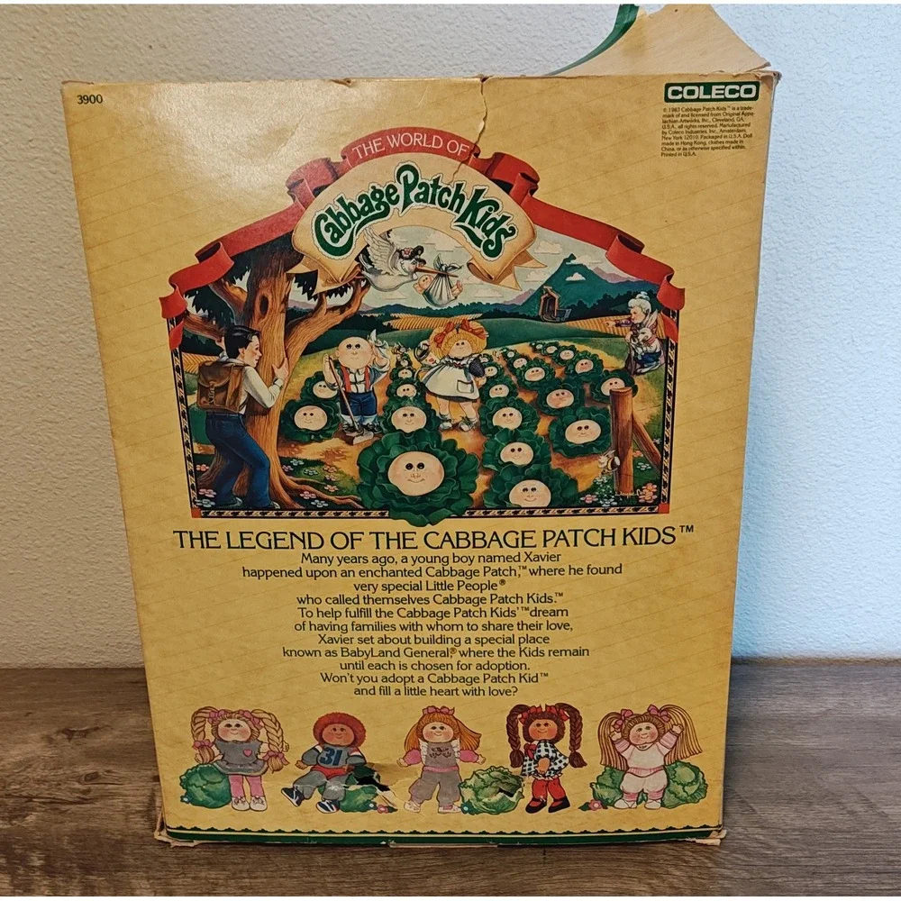 Coleco Cabbage Patch Kids Doll Barnaby Zed 1983 Red Green Sport Jersey #31 Boxed